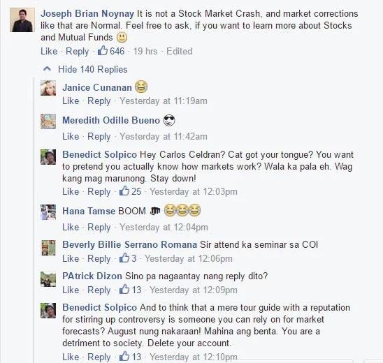 Financial analyst slams Carlos Celdran after PH stock remark Financial analyst slams Carlos Celdran after PH stock remark