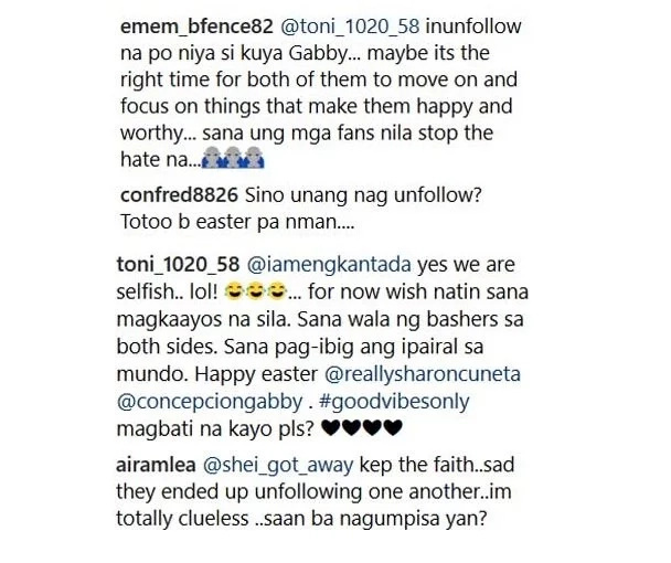 Netizens react to Sharon Cuneta and Gabby Concepcion unfollowing each other on Instagram Netizens react to Sharon Cuneta and Gabby Concepcion unfollowing each other on Instagram
