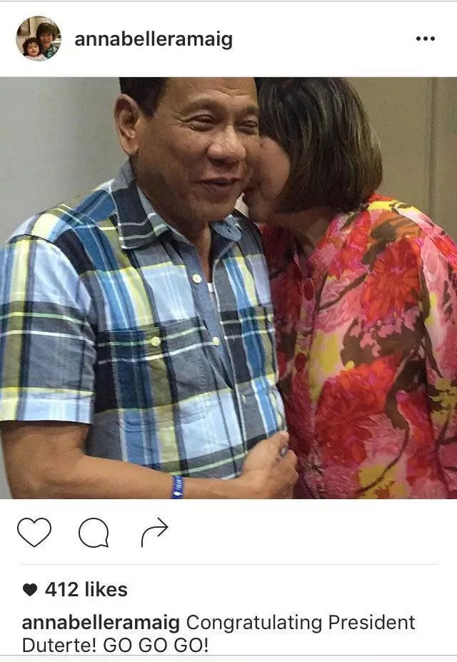 Annabelle Rama proud of Rodrigo Duterte Annabelle Rama proud of Rodrigo Duterte