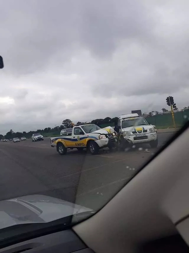 'It's Gogo's fault': 2 Metro cops blame an elderly lady for crashing into each other 'It's Gogo's fault': 2 Metro cops blame an elderly lady for crashing into each other