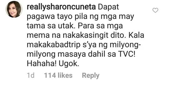 Tinawag na "ugok" ni Mega! Furious Sharon Cuneta slams basher of her TV commercial Tinawag na "ugok" ni Mega! Furious Sharon Cuneta slams basher of her TV commercial