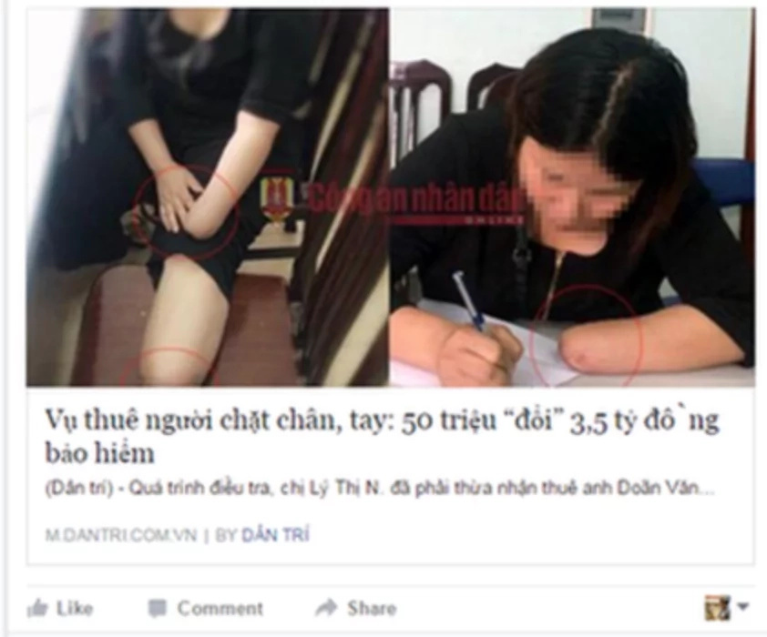Vietnamese hires friend to cut off her hand, foot for Insurance Vietnamese hires friend to cut off her hand, foot for Insurance
