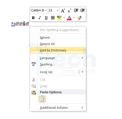 find custom dictionary in word