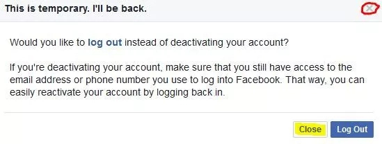 deactivating facebook account