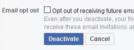 Facebook account deactivation