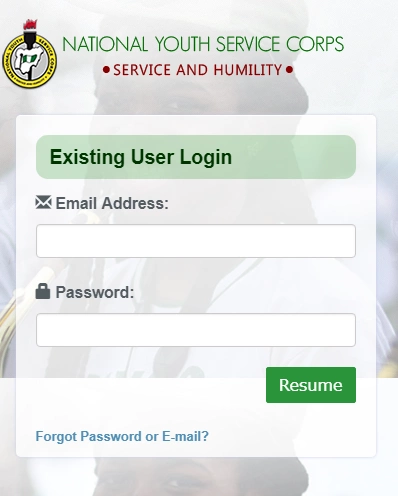 NYSC Login Portal