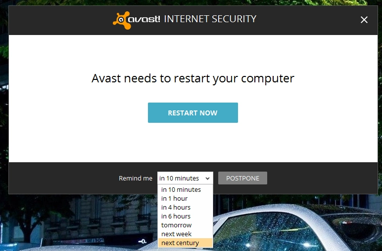 remind me next century avast