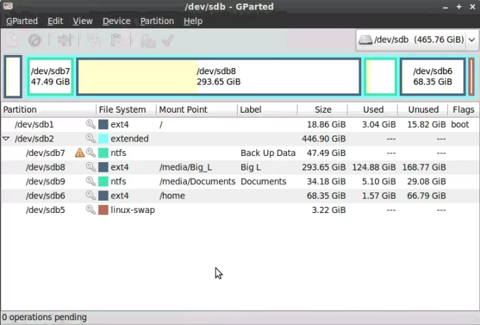 manage Linux partitions with Gparted