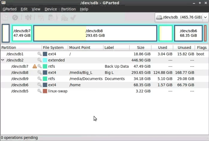 gparted initialize drive