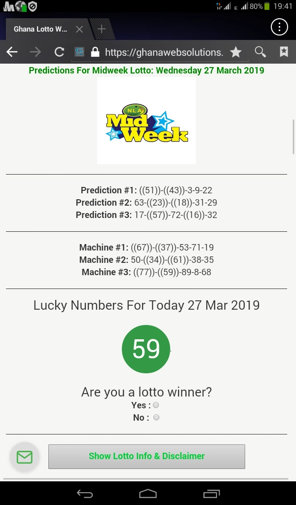 lotto prediction for yesterday