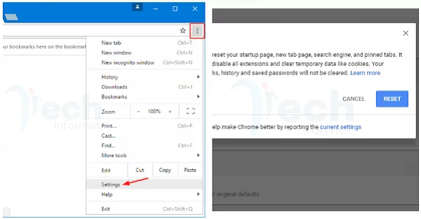 How to reset Google Chrome settings to default using either of these methods